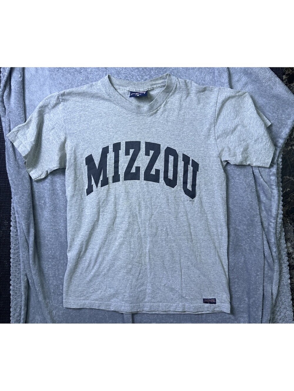 Vintage 80s Mizzou Missouri Tigers T Shirt Jansport USA Made Gray Medium College